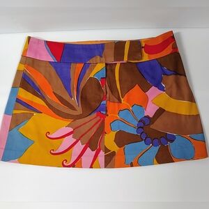 Trina Turk Colorful Floral Mini Skirt Size 2